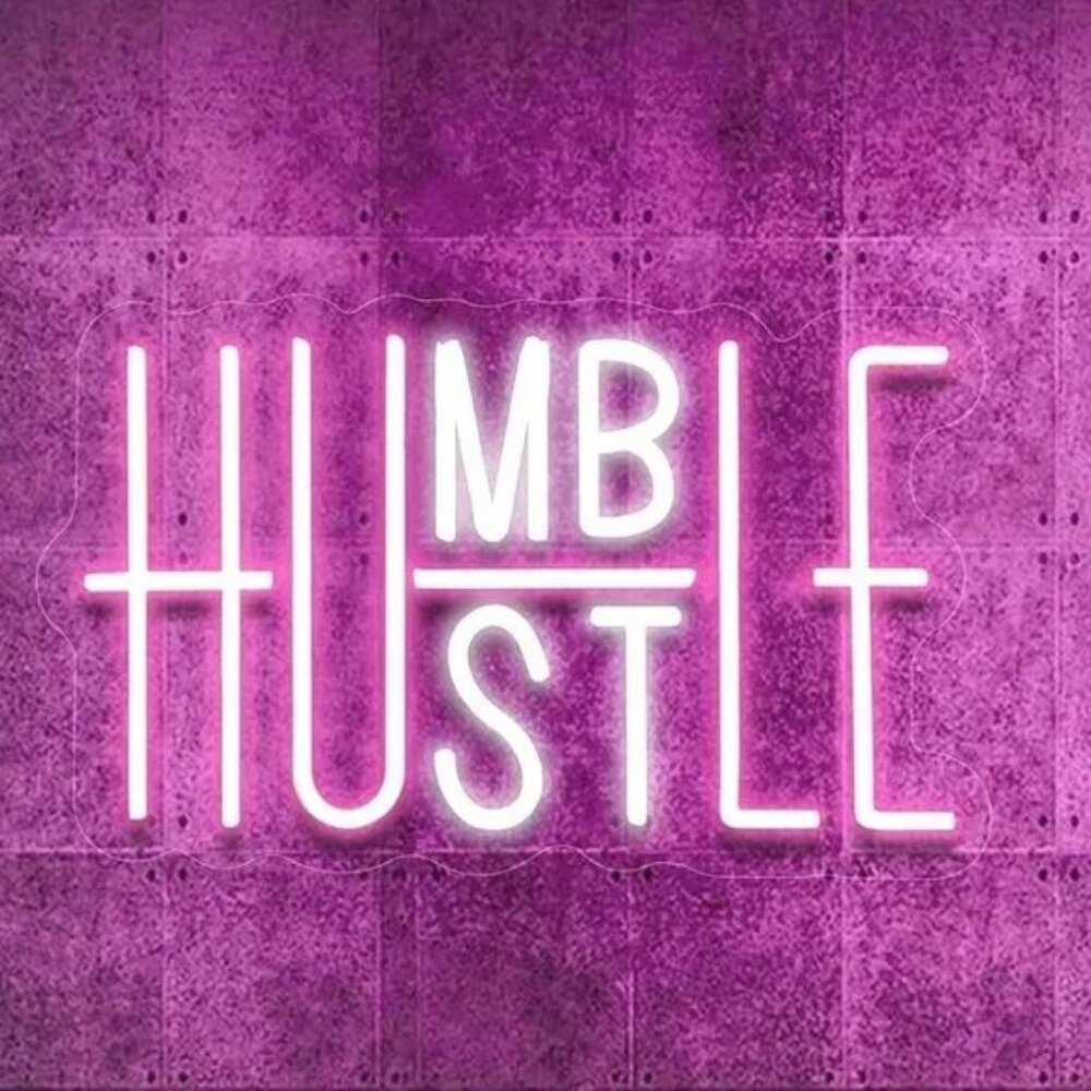 HUMBLE/HUSTLE Pink Neon Sign Lighting Wall Decor Accent Bedroom/Dorm/Office Gift